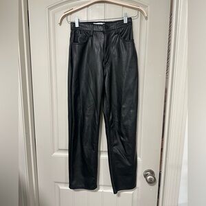 Abercrombie & Fitch faux leather Black Straight Jeans